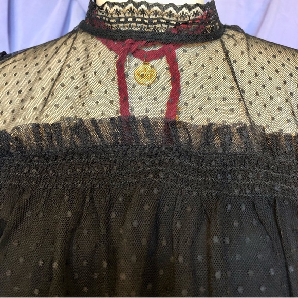 NWT Happy Nature illusion semi sheer lace black maxi dress size medium - Picture 5 of 12